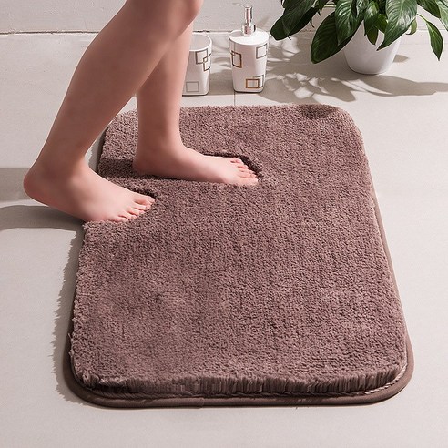 빠른 건조 욕실 흡수성 바닥 매트 카펫 화장실 바닥 매트 미끄럼 방지 침실 도어 매트 가정용, 단색-갈색, 40*60CM