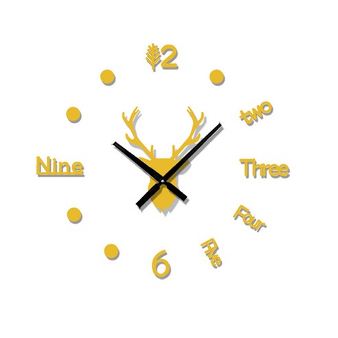 시계 데칼 저소음 시계 스티커 아크릴 장식 diy 조정 가능한 wallclock, 금