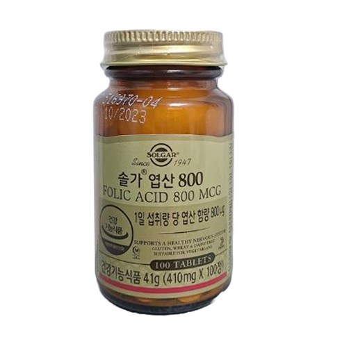 솔가 엽산 800 410mg x 100정, 100개, 100개