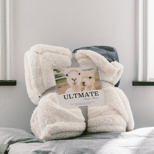 smy가을과 겨울은 두꺼운 따뜻한 양고기 이불 커버 Farley 플란넬 담요 낮잠 소파 담요, smy양모 담요 짙은 회색, 150X200cm[이불커버]