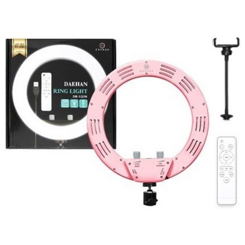 LED 인터넷 방송 촬영용 링 네일샵 네일아트 램프 반영구 시술 조명 링라이트 25CM 화이트 DH-U250, 링라이트 핑크 25CM DH-U250, 1개