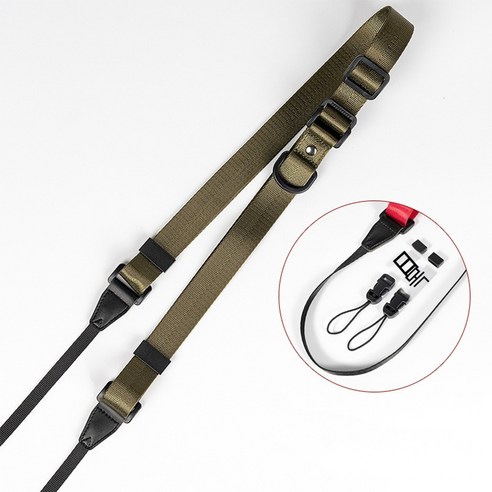 YJQ SLR 카메라용 넥 행잉 스트랩 디지털 DSLR 카메라용 나일론 로프 벨트 내구성 조절 가능 액세서리, CableTiegreen