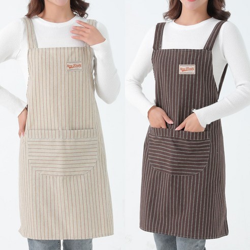 미미캐츠 로이에ST 생활방수 앞치마 2p, 베이지+브라운, 1개