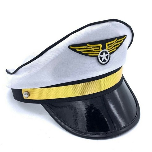 배지 조절 가능한 캡 팔각형 모자가있는 파일럿 모자 항공 모자 무대 쇼