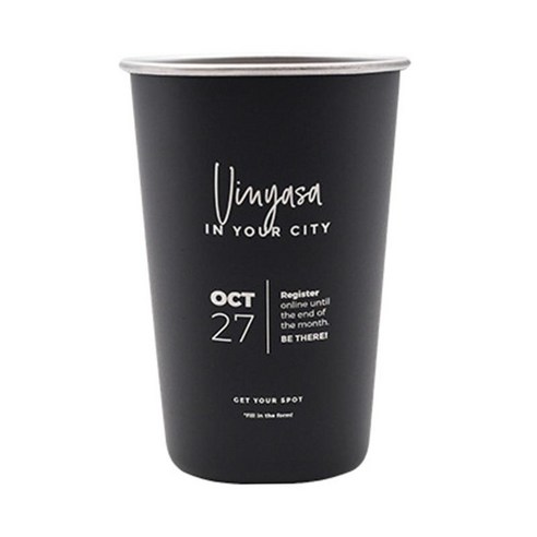 금속 차가운 음료 스 티 맥주 머그잔 500ml 스테인레스 사무실 홈 캠핑을 위해 깨지지 않는, 블랙 B, 10x13cm, 스테인리스 강