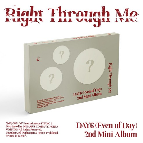 데이식스 (DAY6 Even of Day) / Right Through Me 미니앨범 2집 (JYPK1265), CD ONLY