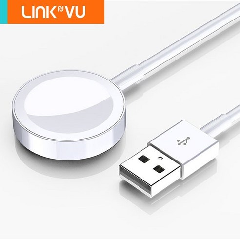 Linkvu 애플워치 호환 마그네틱 무선충전 USB 케이블 100CM 8 울트라 7 SE 6 5 4세대 전세대, 무선충전USB케이블_화이트(사은품증정)