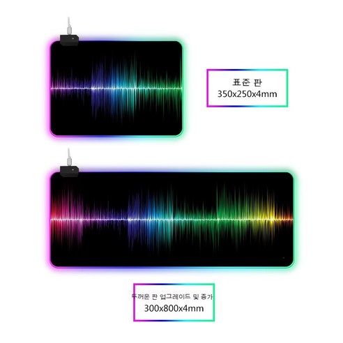 RGB 크로스 보더 전자 상거래 발광 마우스 패드 마우스 패드 LED 심포니 커스텀을 치는 대형 음악, {"색깔":"250*300*4mm"}