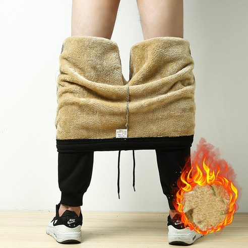 따뜻한 융털 기모 양털 조거 팬츠