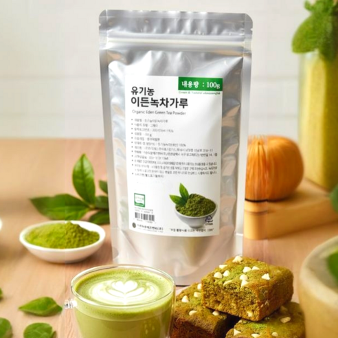 이든 국산 유기농 녹차가루 100g 파우더 라떼, 100g, 1개