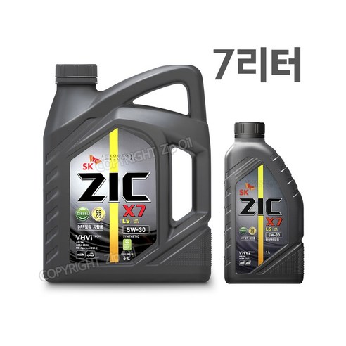 ZIC X7 LS 5W30 6L 1개 +1L 디젤 엔진오일, 2개, @지크 X7 LS 5W30 6L 1개+1L@1개@