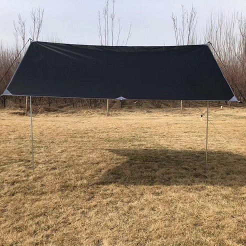 MOHEGIA 하늘 커튼 캠핑 텐트 슈퍼 대형 해변 그늘 자외선 보호 태양 보호 바람과 비 두꺼운 은색 코팅 해변 pergola, 3X3 미터, 블랙