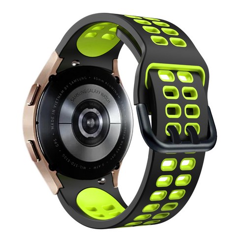 삼성 갤럭시 시계 4 클래식 46mm 42mm / 44mm 42mm 실리콘 스포츠 밴드, Black Green, galaxy watch 4 44mm