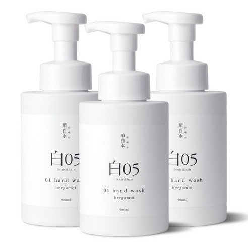 순백수 베르가못향 핸드워시 500ml, 3개