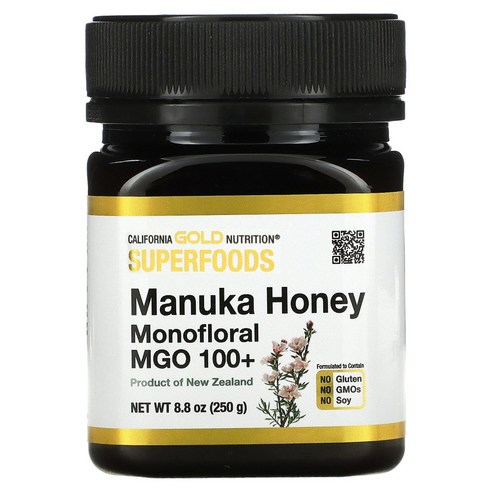 캘리포니아 골드 영양 슈퍼푸드 마누카 꿀 모노플로랄 MGO 100+ 250g 한 개 250g (8.8oz) 곰돌이꿀 캘리포니아 골드 영양 슈퍼푸드 마누카 꿀 모노플로랄 MGO 100+ 250g 한 개 250g (8.8oz) 곰돌이꿀