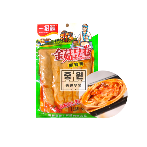 [중원무역]찐구떠우쫸 건두부팽이버섯말이 마라맛, 156g, 10개