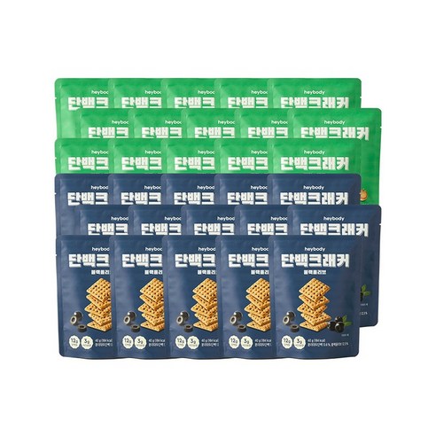 헤이바디 단백크래커 40g, 30개, 혼합(블랙올리브&갈릭대파)