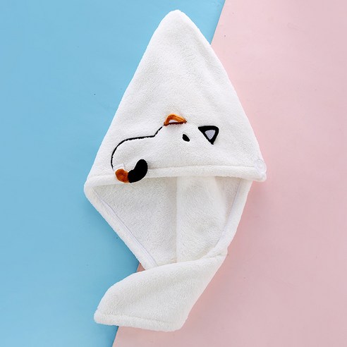 ins풍 귀여움 집 드라이 산호모 흡수 양용 드라이 수건 초세섬유 두꺼운 공주, 23x64cm, 흰색