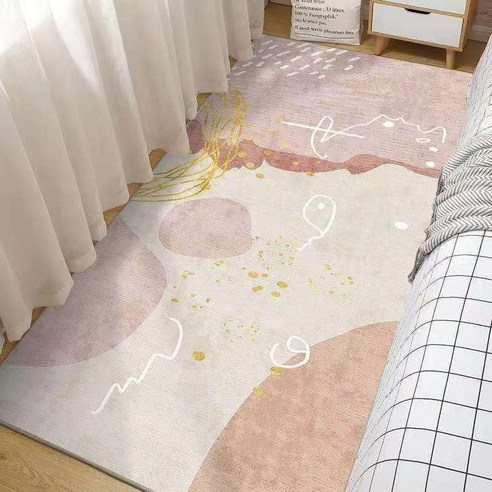 KORELAN 2022 북유럽 ins 현대 심플한 가벼운 카펫 침실 긴 침대 옆 카펫 거실 다다미 캐시미어 깔개, 단풍잎이 돌아오는 길