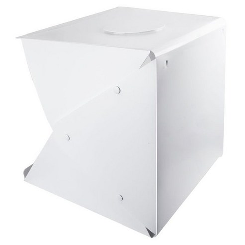 휴대용 사진 스튜디오 촬영 텐트 16 인치 작은 접이식 LED 라이트 박스 소프트 박스 키트 사진 내장 2PCS 6000K 화이트 LED 스트립, 하나, 하얀