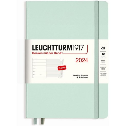 LEUCHTTURM 로이텀 2024년 위클리 플래너 A5 다이어리 노트 민트그린