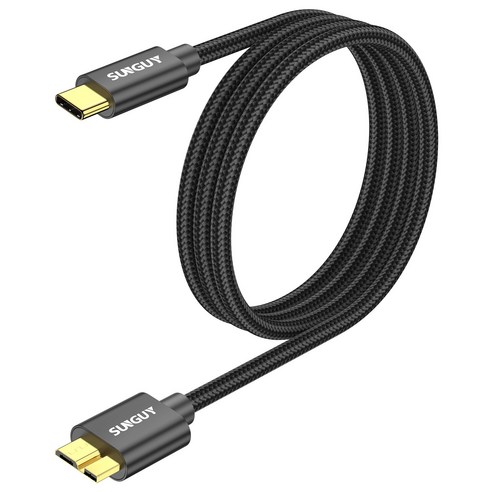 SUNGUY USB C타입 to 마이크로B 외장하드 케이블 10Gbps, 1개, 블랙, 1m