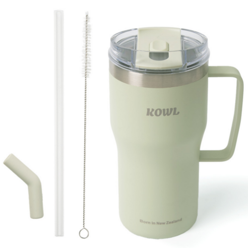 코울 빨대 손잡이 스텐머그컵 벤티 텀블러, 에코 그린, 1개, 590ml