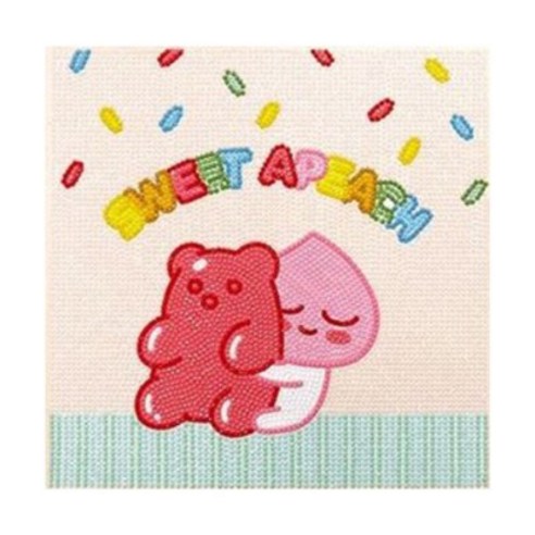 DIY 카카오 보석십자수 블로썸시리즈 25x25, 젤리어피치, 1개
