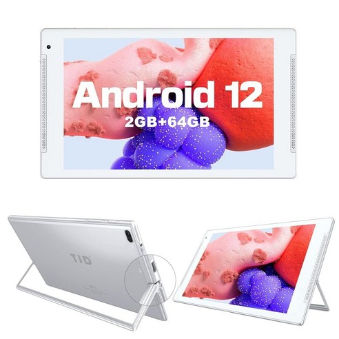 TJD 1011QU 2GB RAM 64GB ROM Android 10.0 10.1” Tablet with Play 2MP+8MP Cameras 1280 * 800 IPS Di, 블루, 실버, 단일, 단일 태블릿