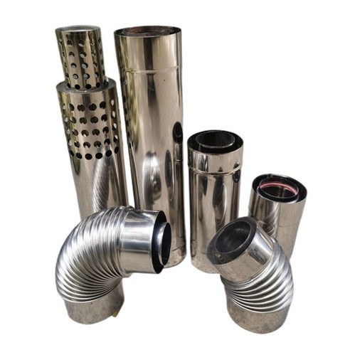 캠핑용 화목난로 연통 장작 엘보 이중연통 일자, 11075x500mm 긴 직선형 튜브