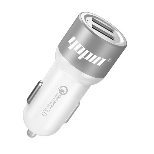 YOPIN 새로운 qc3.0 고속 충전 차량용 충전기 크리 에이 티브 차량용 충전기 듀얼 USB 차량용 충전기, QC3.0 펄 화이트(신포장), 하얀색