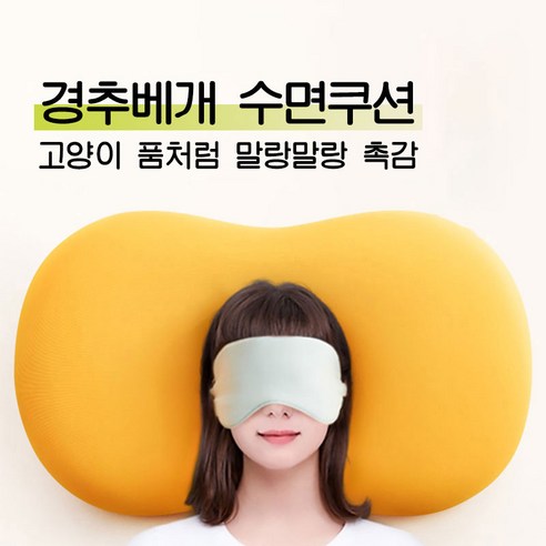 고양이품 수면쿠션 경추베개 무중력 메모리폼 배게, 블루, 1개