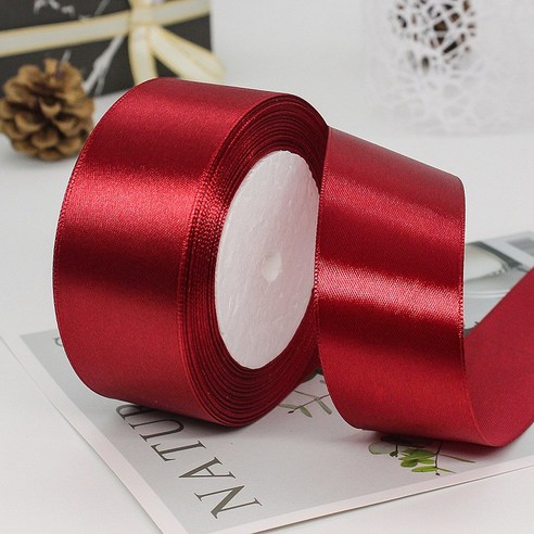 기본 새틴 공단 리본끈 40mm 22m, 33# 버건디