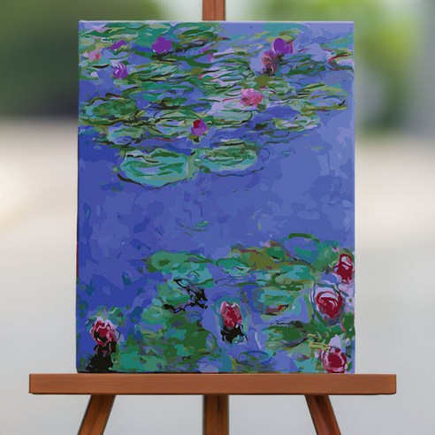 Solvregn DIY 명화그리기 모네 그리기 40cm X 50cm, 수련5 - 모네, 1개