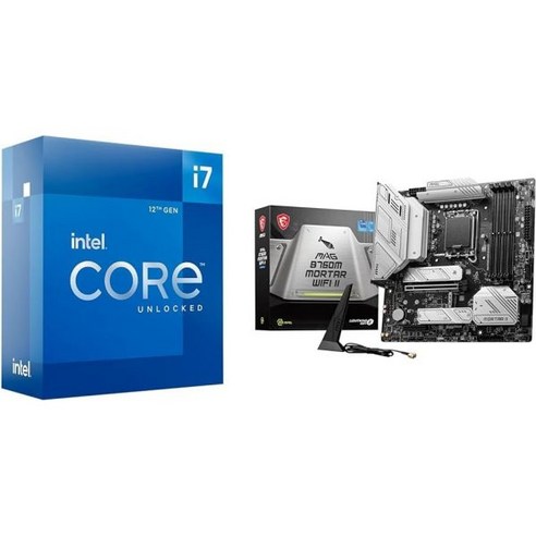 인텔 코어 i712700K 게이밍 데스크톱 프로세서 MSI MAG B760M 몰탈 WiFi II 마더보드