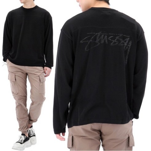 [스투시] 24SS 풋볼 스웨터 117181 BLACK