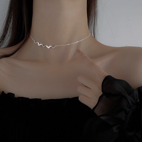DFMEI 웨이브 목걸이 여성 여름 틈새 디자인 모든 일치 간단한 스털링 실버 쇄골 체인 새로운 목걸이