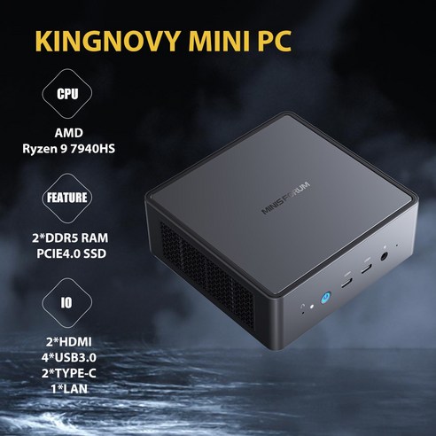 비너스 UM790 프로 미니 미니PC AMD 라이젠 9 7940HS 라데온 780M 4X USB32 2X USB4 2x HDMI 21 와이파이 6E 최대 52 GHz-73, 7.No Ram No Storage Ryzen 7 7