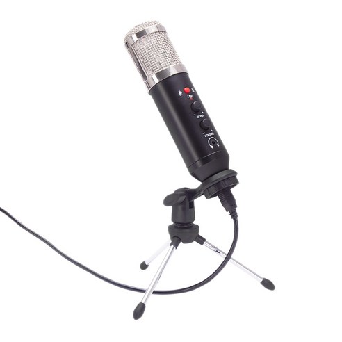 Xzante Usb 마이크 pc 카디오이드 픽업 테이프 스트리밍 podcasting 게임 녹음을위한 조정 가능한 삼각대, Black