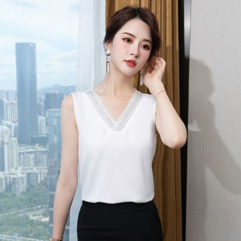 SURBORT 화이트 나시여 여름 슬림 정장 이너로 관능적으로 이너웨어를 입으실 수 있습니다.