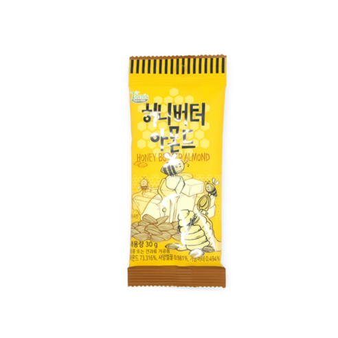 길림양행 HBAF 바프 허니버터 아몬드 10g x 30개 세트, 30g, 24개