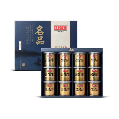 대천김 명품 캔김 선물세트(12캔)/곱창김/구운김/조미김, 30g, 1세트