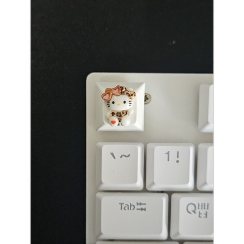 달콩 레오파드키티 미니 캐릭터 키캡, 제조사축, 4, 화이트