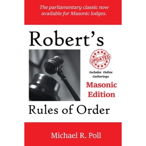 (영문도서) Robert''s Rules of Order: Masonic Edition Paperback, Cornerstone Book Publishers, English, 9781613426982