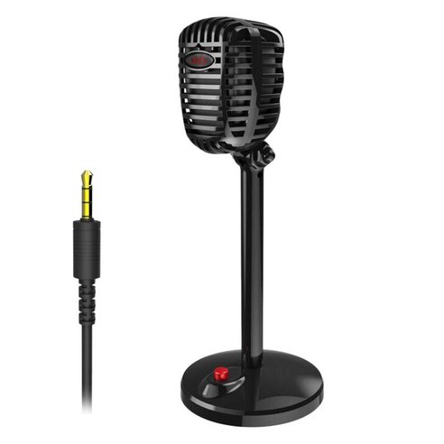 USB/3.5mm PC 마이크 전문 녹음 콘덴서 마이크 PC 컴퓨터 플러그 앤 플레이와 호환 가능, F13 블랙 3.5mm, 설명, 플라스틱 철