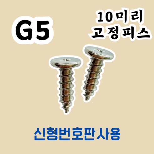 (G5)10mm고정피스 신형번호판사용 100개