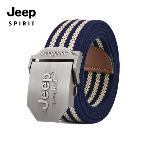 JEEP SPIRIT 남자 캐쥬얼 스트라이프 버클 벨트