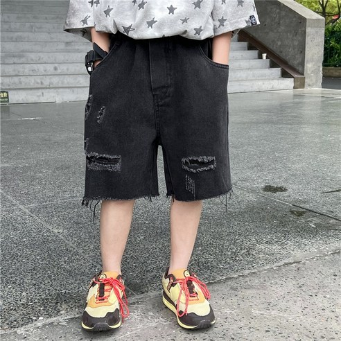 유블리 아동용 블진 밴딩 데님 팬츠