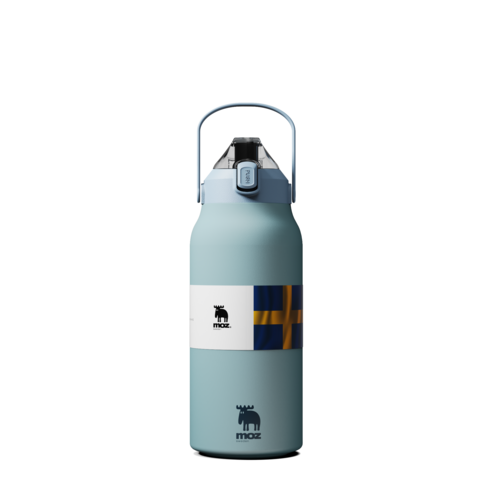 MOZ 스웨덴 316 스텐 대용량 원터치 손잡이 보냉보온병, 오로라블루, 1300ml