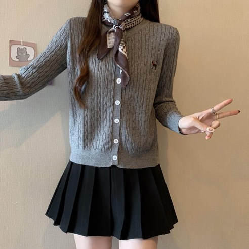 봄과 가을에 완벽한 동반자: Luna Grace 여성용 데일리 니트 가디건